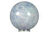 Polished Blue Calcite Sphere - Madagascar #277143-1
